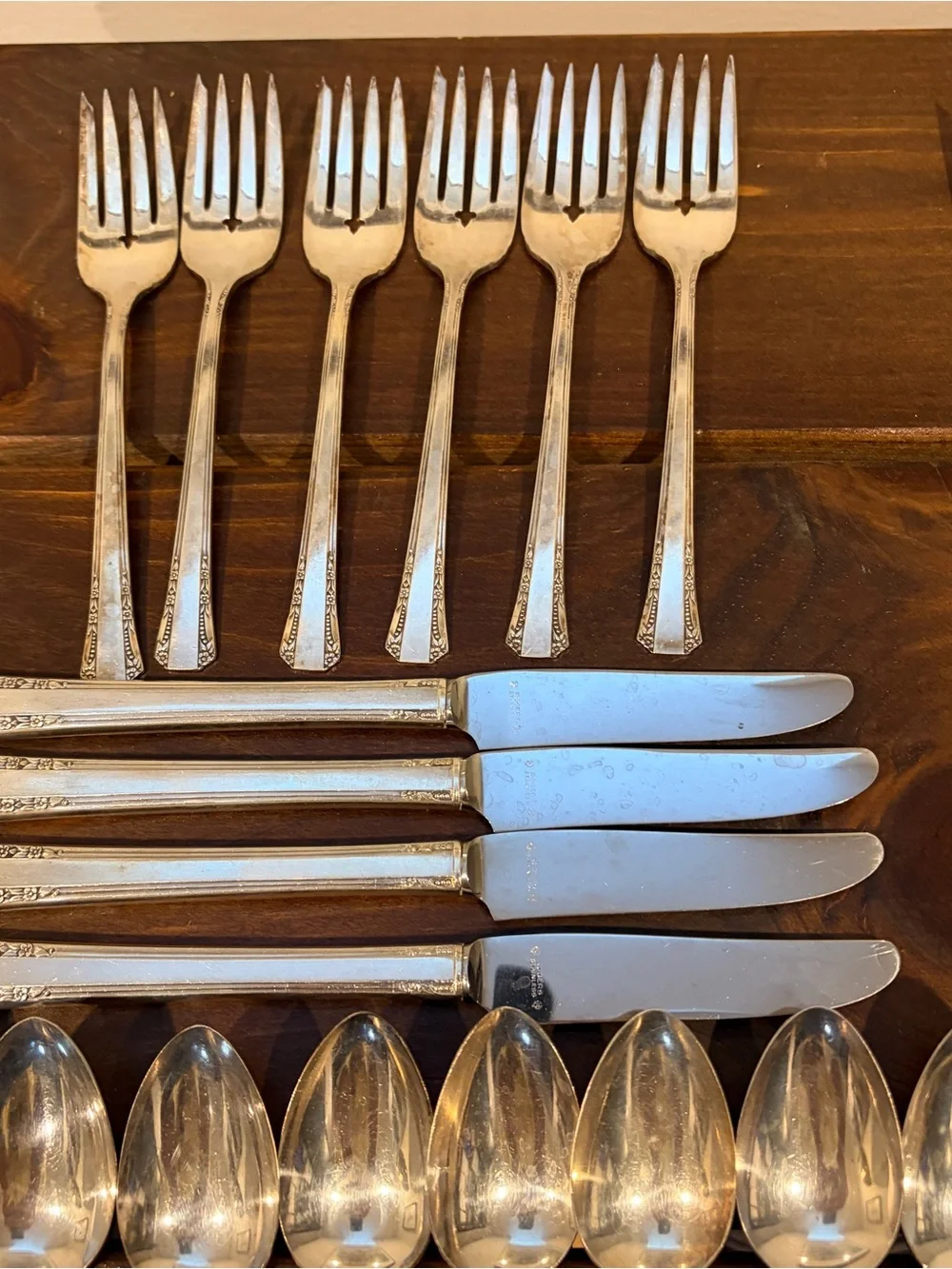 Vintage 1881 Rogers Oneida Ltd DEL MAR Silverplate Flatware Silverware 40 Pieces